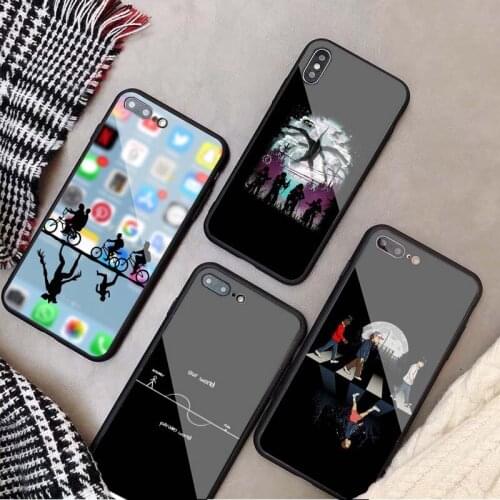 Stranger Things Colorful Tempered Glass Phone Case For iPhone 5 5S SE 6 6plus 7 8 plus X XS XR XS Max 11 For iPhone 11 Pro Max