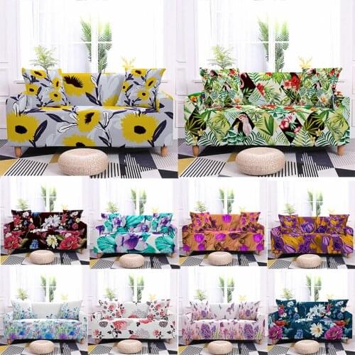 Flowers Sofa Silpcover Elastic Couch Cover for Living Room Stretch Anti-dirty Sofa Protector 1/2/3/4 Seater