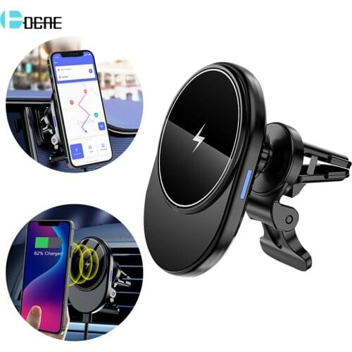 15W Qi Car Phone Holder Wireless Car Charger Magnetic Mount Air Vent Mount Fast Chargers for iPhone 12 Pro Max Mini 11 XS XR X 8