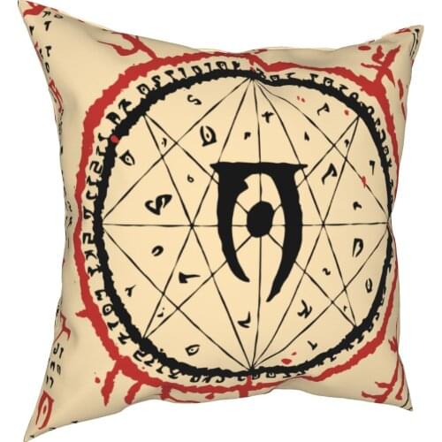 Mysterium Xarxes Skyrim Runes Pillowcase Printed Polyester Cushion Cover Decorative Throw Pillow Case Cover Car 45*45cm