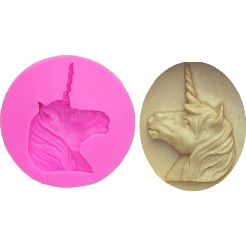 M0364 Cartoon Unicorn Shape Cake Mold Fondant 3D Food Grade Silicone Mould DIY Baking Tools Sugar Mold Chocolate