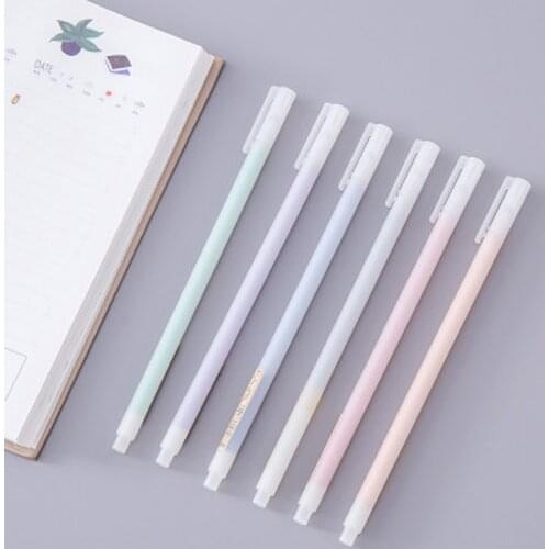 6-color Gel Pen Transparent Frosted Watercolor Pen Art Supplies for Kids Stationery Set Watercolor Pencils Hand Account Pen
