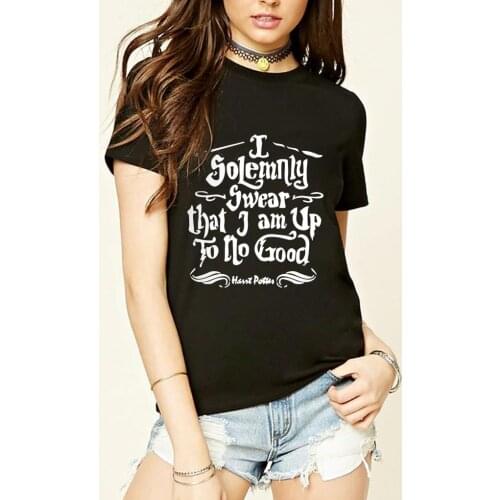 Homme I Solemnly Swear that I am Up To No Good T Shirts Women Slim Fit sexy Cotton Tshirts Female Print fashion tops tee