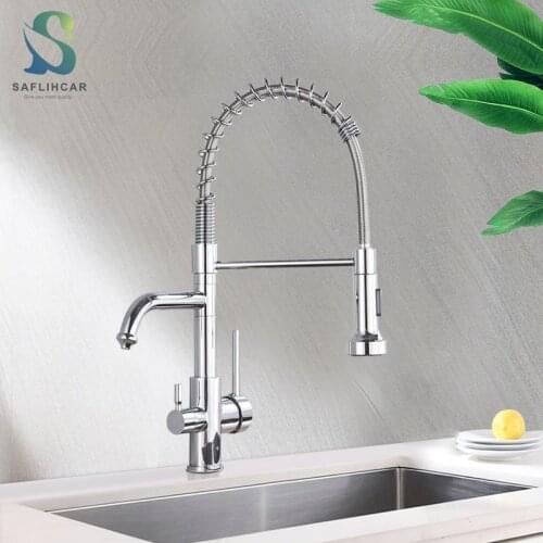Chrome Purification Kitchen Faucet 3 way Function Filler Kitchen Mixer Taps 360 Degree Swive Spout Bathroom Kitchen Mixer