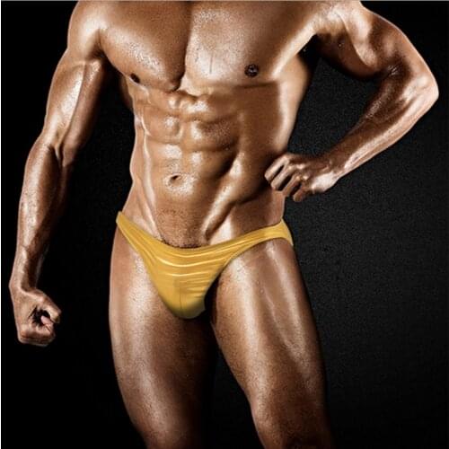 New 2019 hot gold sliver men swimwear sunga sexy gay men swim trunk shorts beach board shorts men thong swimsuit bathing suit