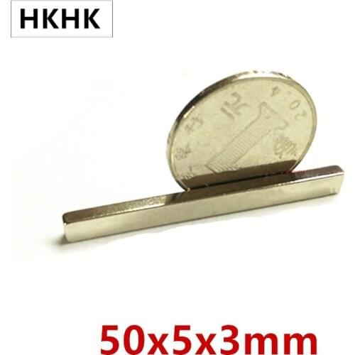 5-200P Magnet 50x5x3 mm Super Strong Sheet Rare Earth Magnet Thickness 3mm Block Rectangular Neodymium Magnets 50mm x 5mm x 3mm