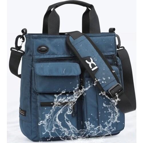 Weysfor Men Shoulder Messenger Bag Headphone Hole Waterproof Crossbody Bag Nylon Travel Handbag Large Capacity Storage Work Bags