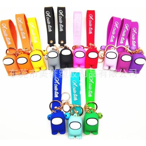 2021 New Anime Among of Us Game Figure Keyring Cartoon Keychain Car Keys Decoration Accessories Lovely Pendant Christmas Gift