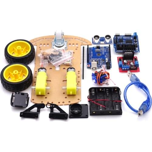 New Avoidance tracking Motor Smart Robot Car Chassis Kit Speed Encoder Battery Box 2WD Ultrasonic module kit