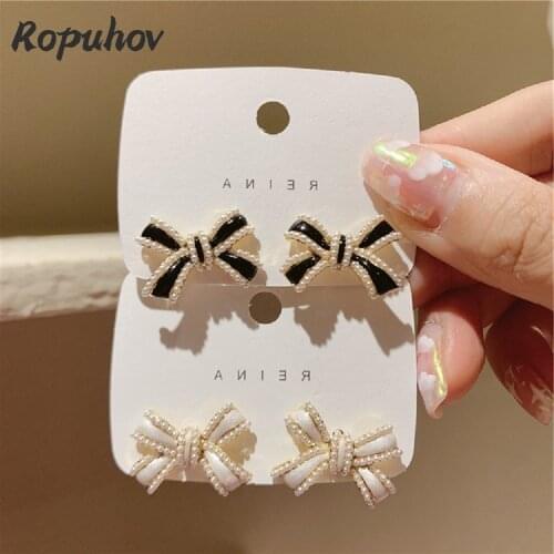 Ropuhov 2021 New 925 Silver Korean Fashion Jewelry Woman Gift Pearl Cute Butterfly Earrings Stud Bling Wholesale