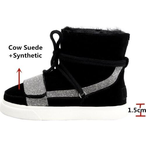 Sgesvier Warm Suede Leather Shoes Woman Heels 2020 Fashion Winter Bots Women Waterproof Snow Newest Wedding Party Ankle Boots