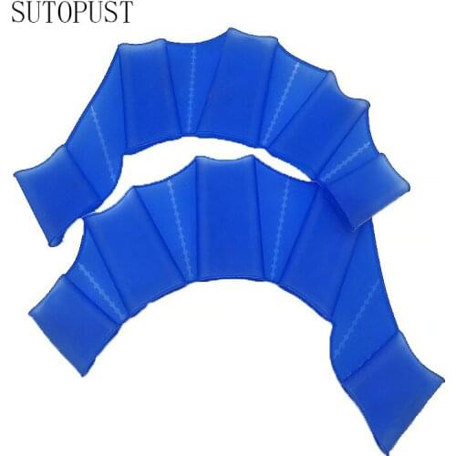 Silicone Swim Pool Sports Men Women Child Professional Training Swimming Half finger Hand Fins Webbed Gloves Paddles Equipment