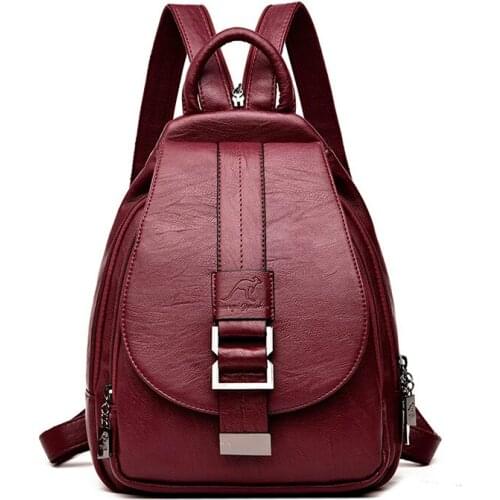 Spring Women Leather Backpacks Preppy Laptop School Bags for Teenage Girls Bagpack Mochila Feminina Travel Backpack Sac A Dos