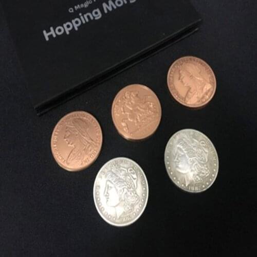Hopping Morgan Magic Tricks Coins Appearing Vanishing Magia Magician Close Up Gimmick Illusion Prop Mentalism Funny