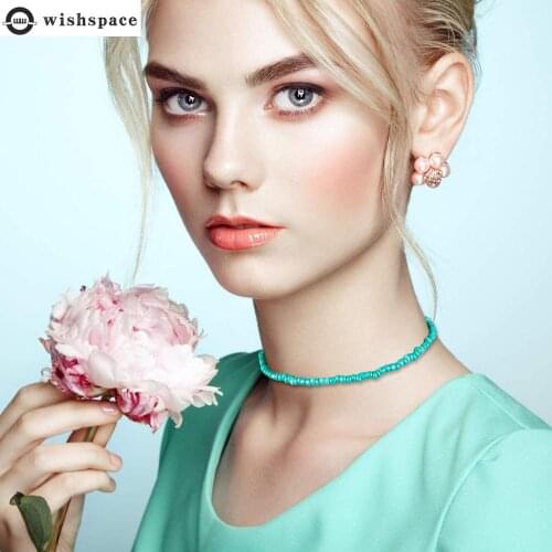 Wishspace new Bohemian glass bead spring and summer women fashion necklace Beach wind choker jewelry wholesale