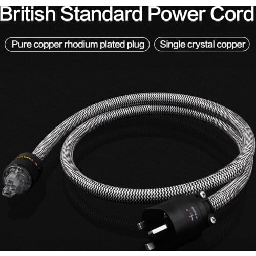YYAUDIO HIFI amplifier OFC Pure Copper Gold Plated UK IEC AC Female Male Power Plug Power Cable Cord Wire