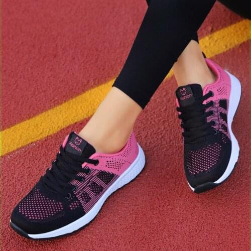 2020 New Women Shoes Flats Fashion Casual Ladies Shoes Woman Lace-Up Mesh Breathable Female Sneakers Zapatillas Mujer