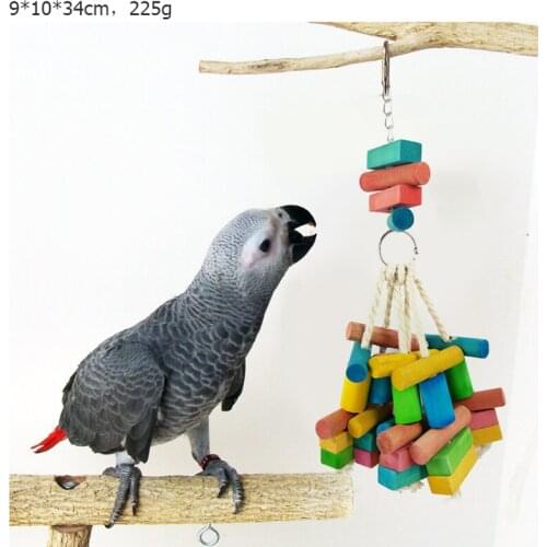 1 Pcs Parrot Toys Bird Chewing Toys Hanging Wooden Toy Parrot Playing Medium and large parrot special bite natural wood toy