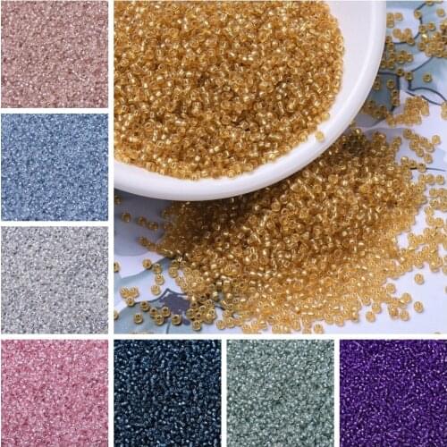 10g 11/0 2mm Round Crystal Rocailles Beads Japanese Seed Beads Glass for Jewelry Making 2x1~1.4mm Hole: 0.8mm