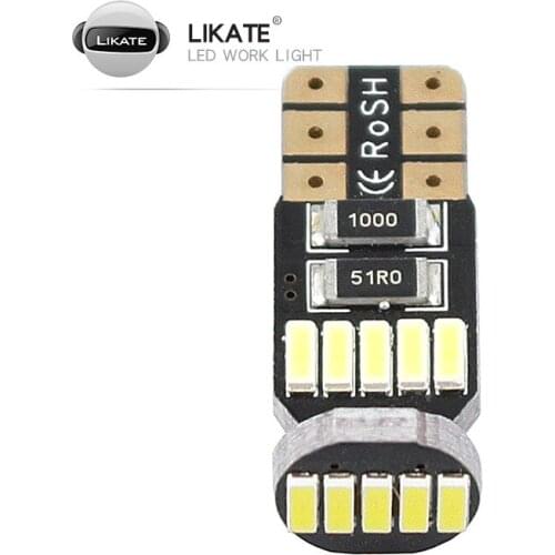 Factory Direct Sales Stepless Decoding Width Light T10 4014 15smd License Plate Light Reading Light Highlight Daytime Running