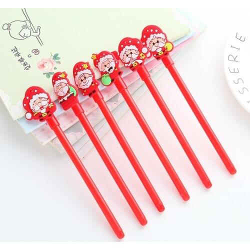 48pcs/se Factory Korean Stationery Cartoon Christmas Gel Pen 0.5mm Christmas Gift Pen for Kids Student