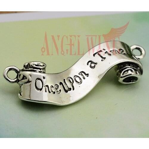 5pcs/lot--45x13mm, Antique Silver plated Once Upon a Time charms ,DIY supplies, Jewelry accessories