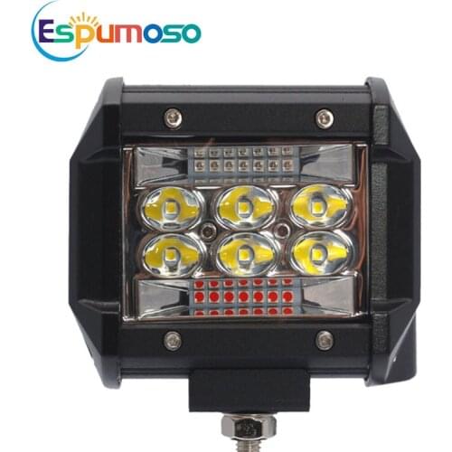 60W Flashing Tricolor Led Working Lamp Flood Spot Beam 12V 24V Work Light Strobe 4 Inch 3 Colors for SUV ATV 4*4 Truck Offroad