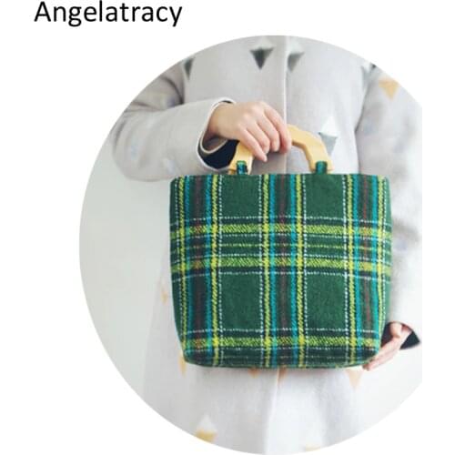 Женские сумки в клетку Angelatracy China At AliExpress