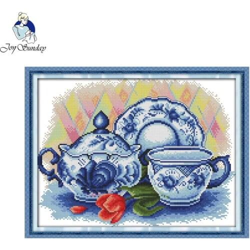 Joy sunday still life style The celadon teapot cheap cross stitch kits for needlepoint gift