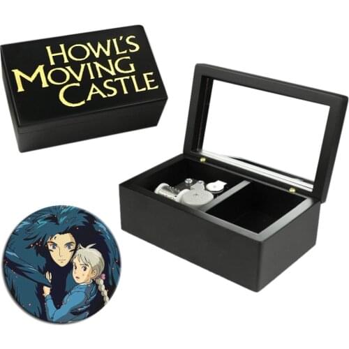 Handmade Wooden Howls Moving Castle Music Box Birthday Gift For Christmas Birthday Valentines day special gifts for childrens