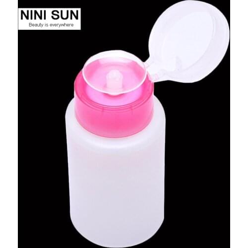 5PCS/Lot Pink Dispenser Pump Nail Art Polish Alcohol Remover Cleaner Bottle Refillable Bottles Nail Makeup Tool 150ml