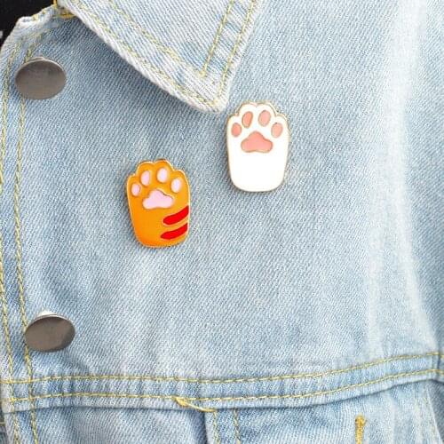 Cat Kitten Paws Enamel pins Cute Cartoon y Brooches Pins DIY Badge Gift Jewelry for Girl Kids Cat Fans