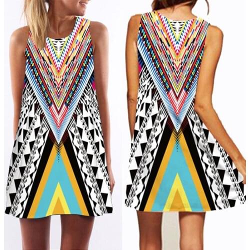 Hot Sexy Women Summer Casual Sleeveless Print Party Cocktail Short Mini Dress