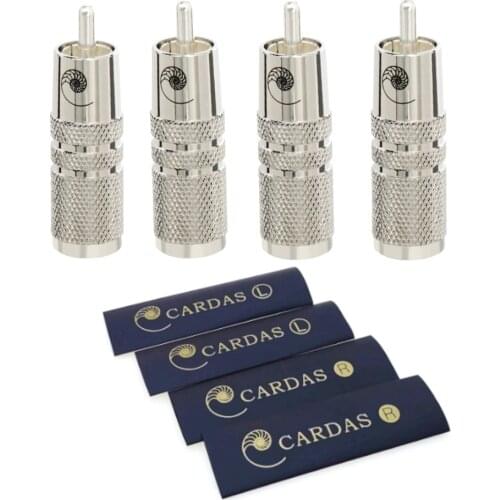 Hifi Silver plated cardas plug SRCA RCA Male interconnect cable Electrical plug 9 mm for audio RCA cable Heat shrinkable sleeve