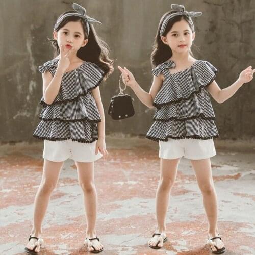 Clothes For Girls Solid Off Shoulder Shirt + Shorts Suit Summer Clothes For Girls Teenage Girls Clothing Set 6 10 12 13 14 Year