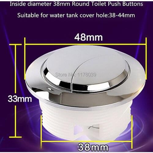 Top diameter 48mm Round toilet dual push buttons,One-piece Toilet button,Suitable for water tank cover hole 38-44mm,J17397