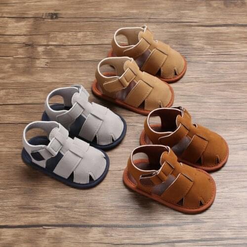 Summer 0-1 year old male baby Baotou non-slip baby toddler shoes