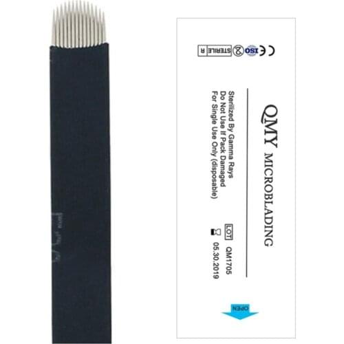 Microblading BLACK Flexible Needles 0.18mm Fine SPMU Permanent Makeup Eyebrow Blade U Microblade Tattoo Needle Supplies