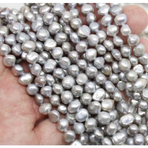Beaucoup 10 Brins 6-7mm Gris Naturel Rel Perle D'eau Douce En Vrac Perles 15"
