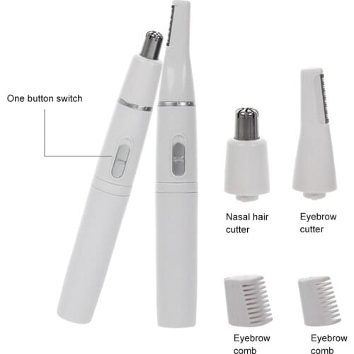 Multifunctional 2-in-1Facial Hair Trimmer Electric Nose Trimmer Eyebrow Trimmer Ear Face Scraper Hair Remover Epilator Trimmer
