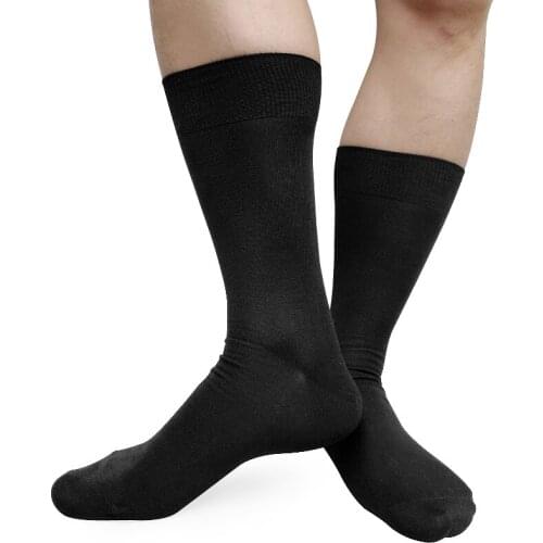 Gentlemen Dress suit socks for Business wedding Gifts Black Cotton Solid color Mens Formal socks Sexy Stocking Hose for Male