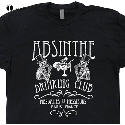 New Summer Cool Tee Shirt Absinthe T Shirt Paris France Drinking Club Tee French Bar Vintage Fairy Scream Beer Alcohol Tees
