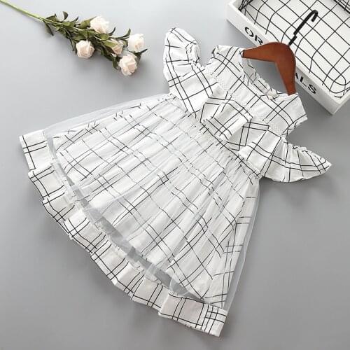 3-10 year High quality girl dress 2019 new summer casual stripe ruched kid children girl clothing party formal princess dress