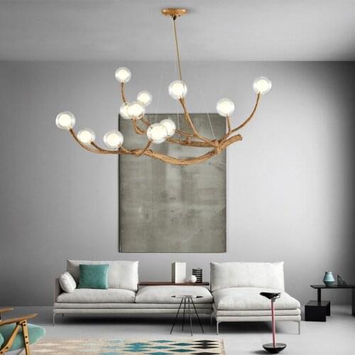 Art Design 8/12/16/18/20 Heads Lights Resin Tree Branch Chandeliers White Branch Pendant Light Hanging Lamp LED Branch Lighting