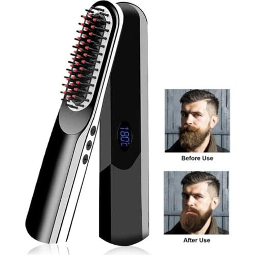 Popular Portable USB Mini Flat Iron Hair Straightener Fast Hair Styling Beard Straightening Hair Salon Quick Beard Comb