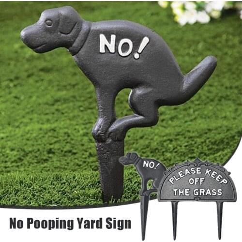 Please Keep Off the Grass No Pooping Yard Sign Heavy Duty Weatherproof Fade Resistant Metal Stand Included UD88