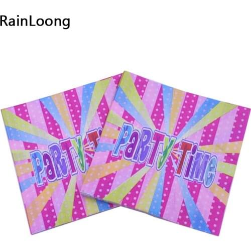 [RainLoong] Party Pattern Print Napkin For Birthday Party Tissue Decoration Decor Serviettes 33*33cm 1 pack (20pcs/pack)