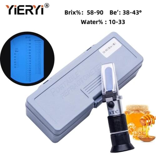 Yieryi Refractometer Honey Tester 58-90% Brix 38-43°Baume 12-27% water Beekeeper bee Honey Refractometer Sugar Meter