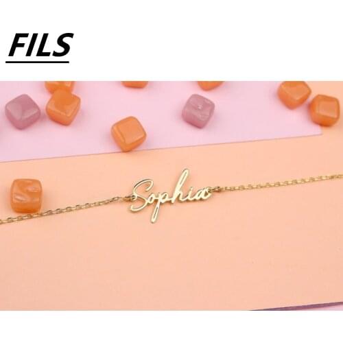 Fils Personalized Custom Name Bracelet For Women Sell Stainless Steel Adjustable Chain Nen Silver Jewelry Bracelet Birthday Gift