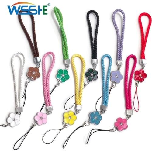 10 Colors Mobile Phone Straps Fashion Lanyards for Key Phone ID Card Casual Flowers Weave Lanyards Lanyard Holder Braid Straps